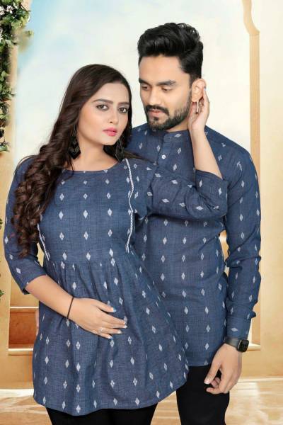 MANNAT VOL 1 BY WELLTEX COUPLE COMBO TUNIC TOP AND MATCHING SHORT KURTA SET WHOLESALER IN INDIA